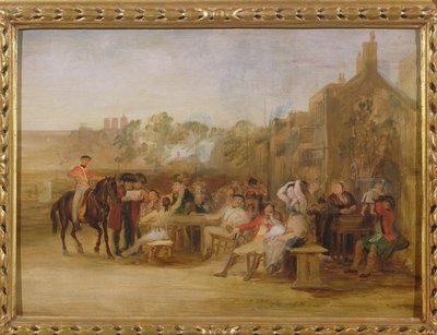 Estudo para &39;Pensionistas de Chelsea lendo o expediente de Waterloo&39;, 1822 (ver 10331) de David Wilkie